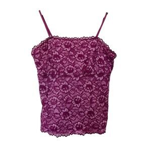 Vintage New York & Company Maroon Lace Cami Tank Top Sz XS
